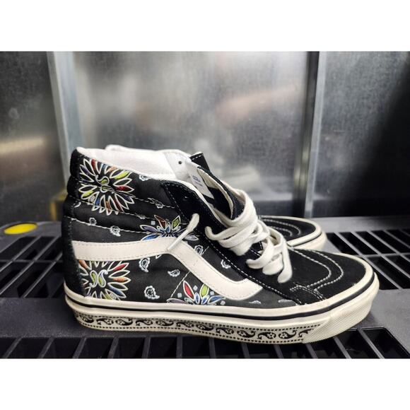 VANS Sk8-38 DX High Anaheim Factory‎ - Paisley Black Suede Embroidered M8 W9.5 - Picture 1 of 8